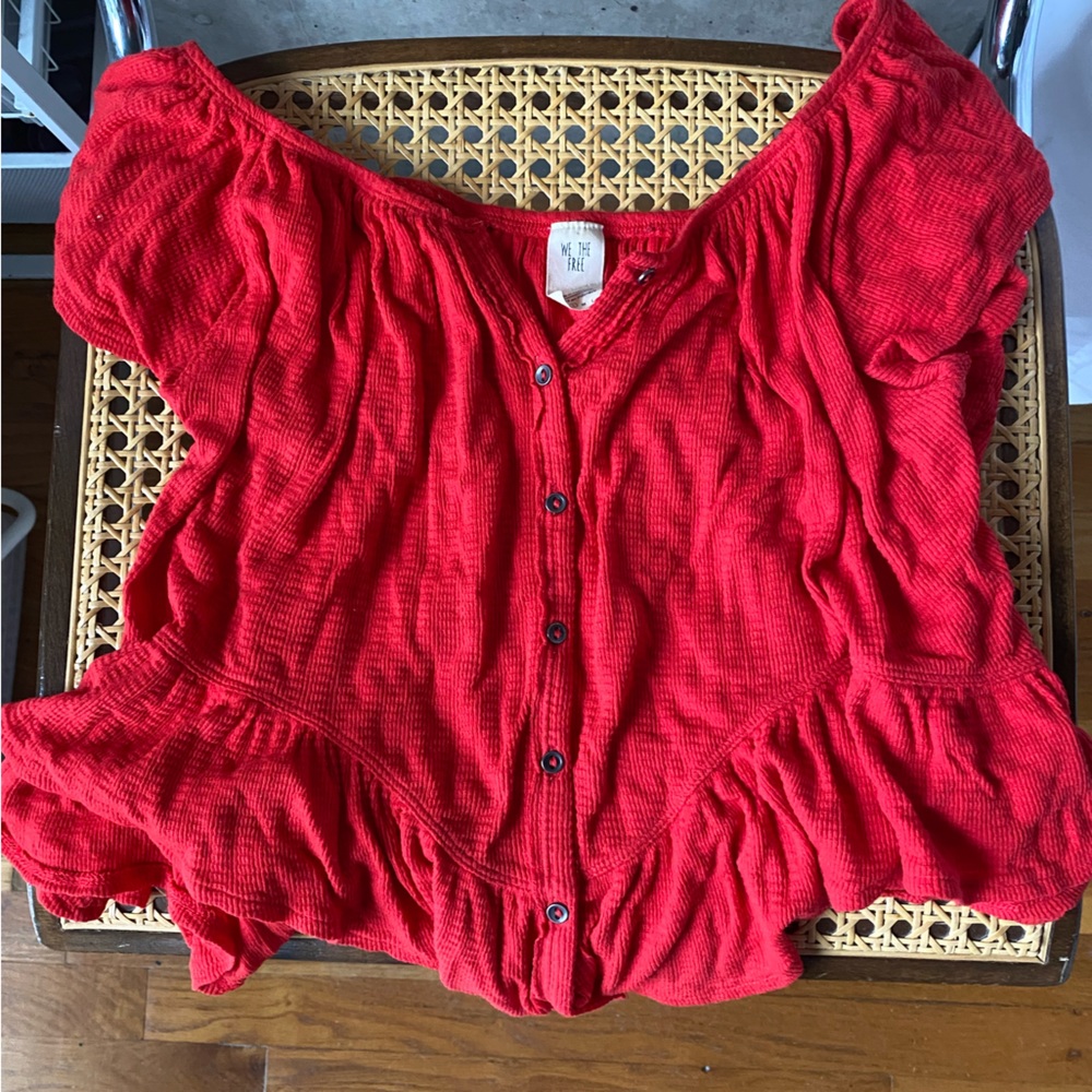We The Free red ruffle top